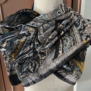 Avenue Velvet Damask Silk-Blend Scarf